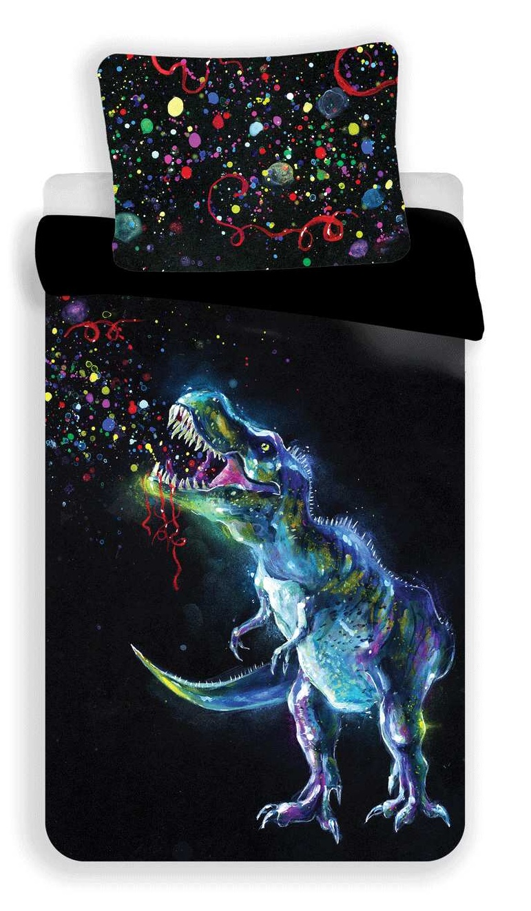 Jerry Fabrics Povlečení fototisk Dinosaur Black 140x200, 70x90 cm