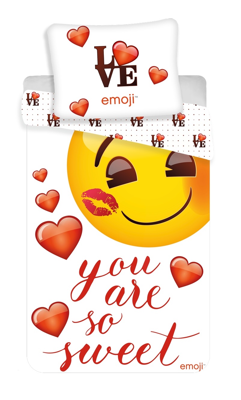 Povlečení Emoji "You are so sweet" 140x200, 70x90 cm