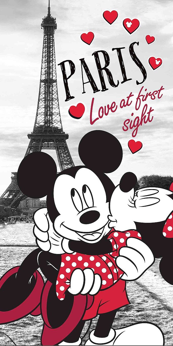 Osuška Mickey and Minnie in Paris 70x140 cm