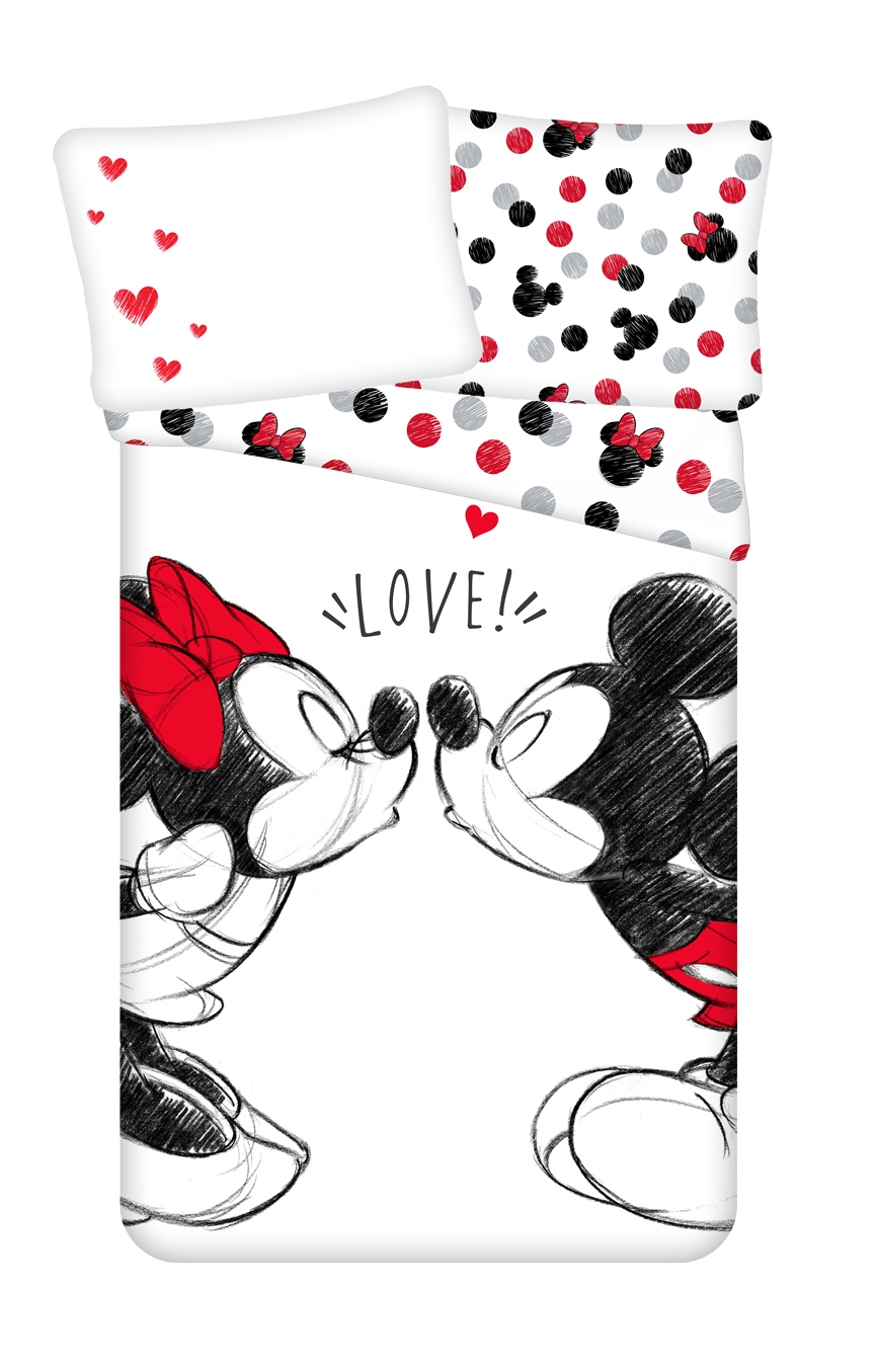 Povlečení Mickey and Minnie &quot;Love 04&quot; 140x200, 70x90 cm