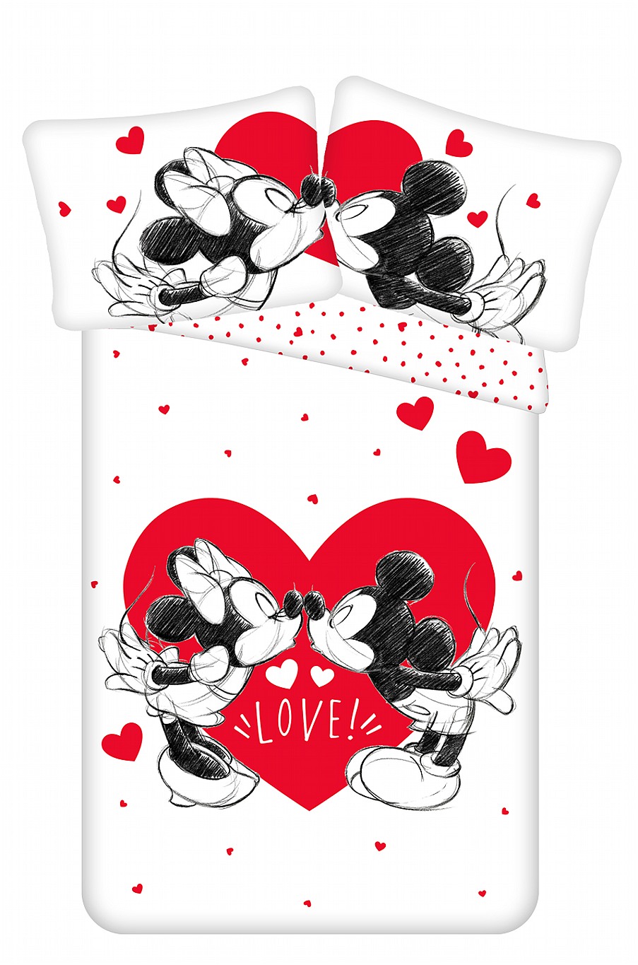 Povlečení Mickey and Minnie &quot;Love 05&quot; 140x200, 70x90 cm
