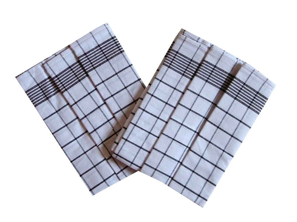 Utěrka Negativ Egyptská bavlna 50x70 cm bílá/tmavě hnědá 3 ks