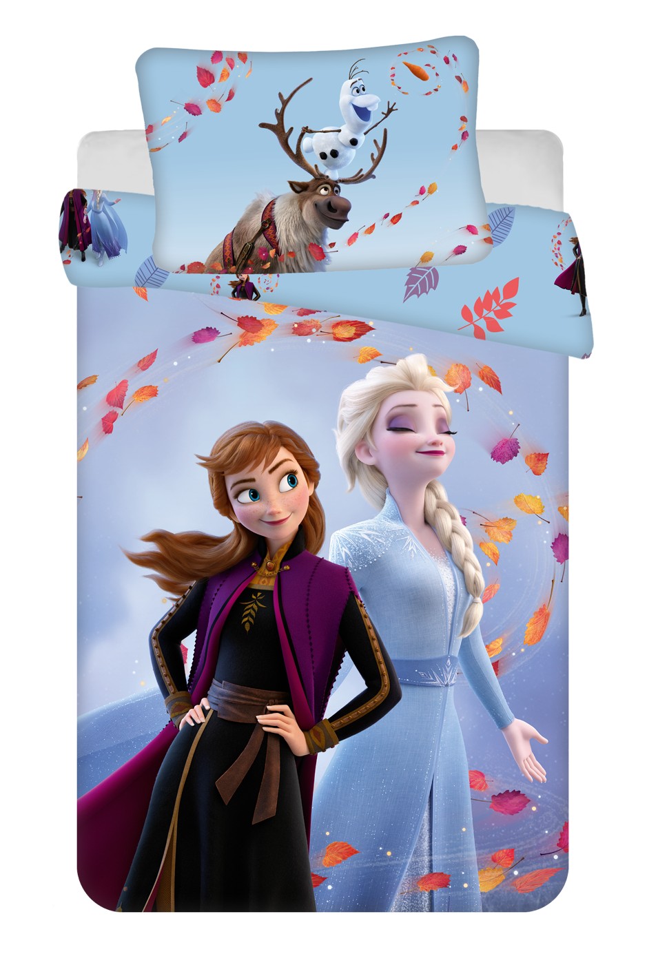 Disney povlečení do postýlky Frozen 2 "Blue leaves" baby 100x135, 40x60 cm