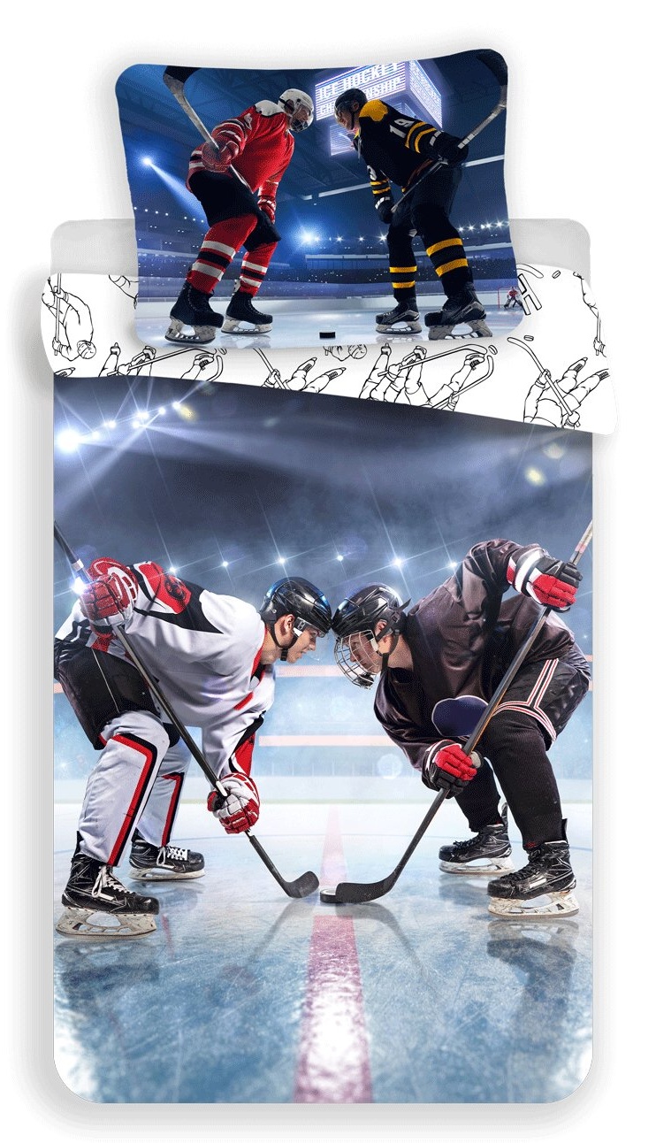 Jerry Fabrics Povlečení fototisk Hokej 140x200, 70x90 cm