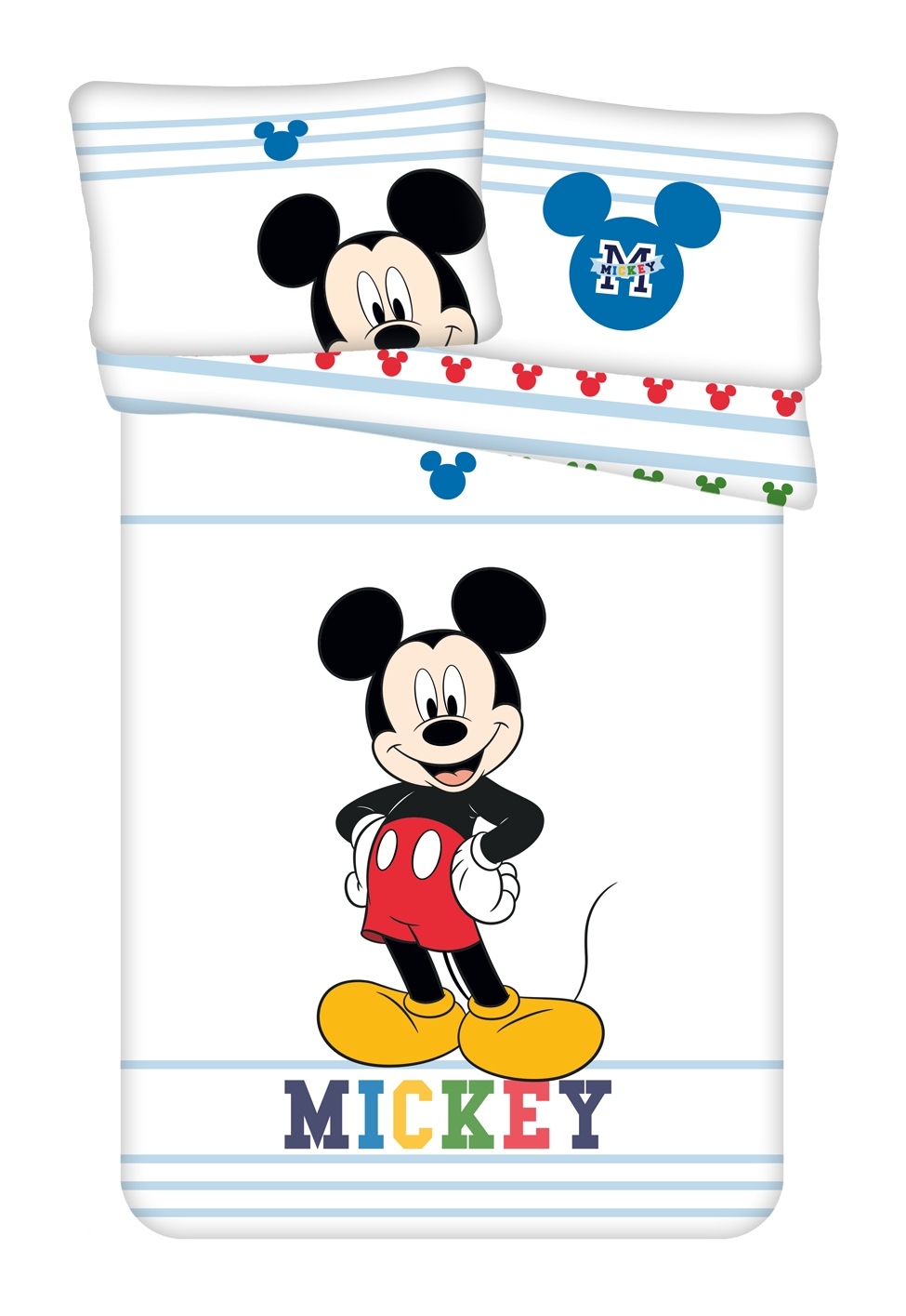 Disney povlečení do postýlky Mickey &quot;Colors&quot; baby 100x135, 40x60 cm