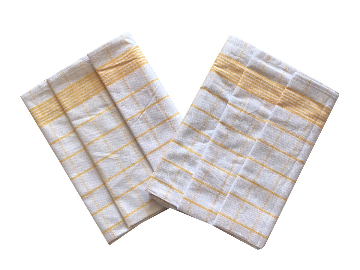 Utěrka Negativ Egyptská bavlna 50x70 cm bílá/žlutá 3 ks